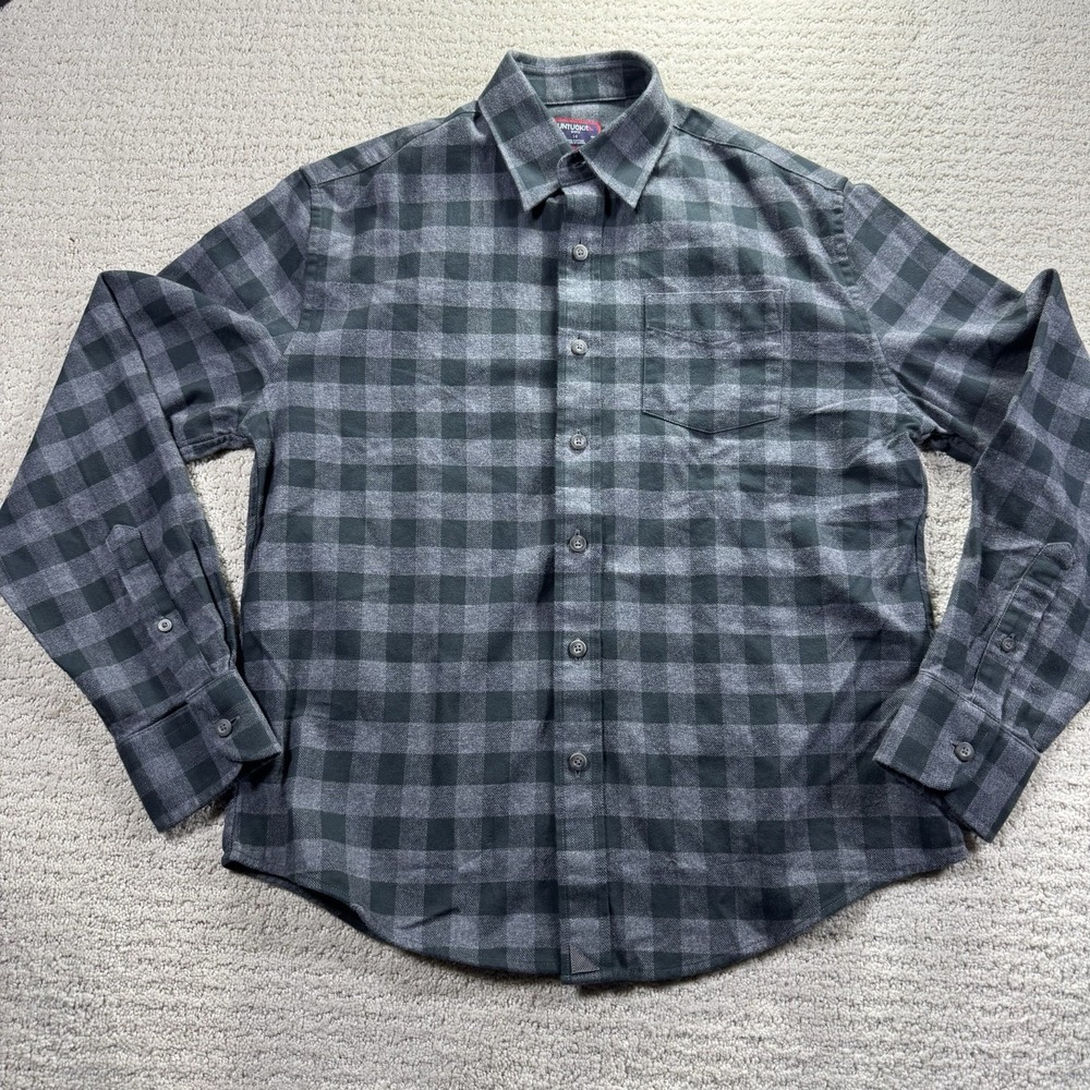 UNTUCKit Boys Long Sleeve‎ Button Down Shirt Size 14 Green/Gray Flannel